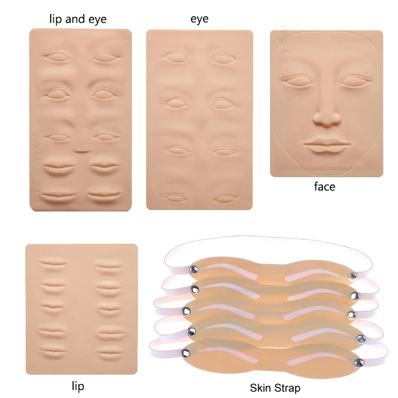 

Sdotter 1pc Beginner 3D Silicone Permanent Makeup Tattoo Training Practice Fake Skin Blank Eye Lips Face For Microblading Machin