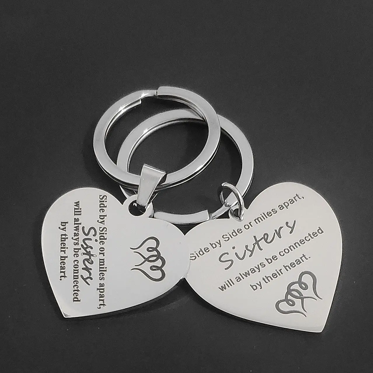 

Graduation Keys Holder Sistery Best Friend Birthday Creative Gift Ornaments Heart Shape Keyring Anniversary Stainless Steel