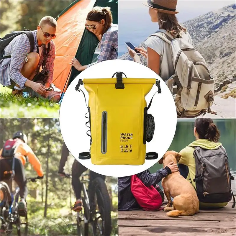 Пляжный рюкзак сухие сумки для активного отдыха со светоотражающими полосками