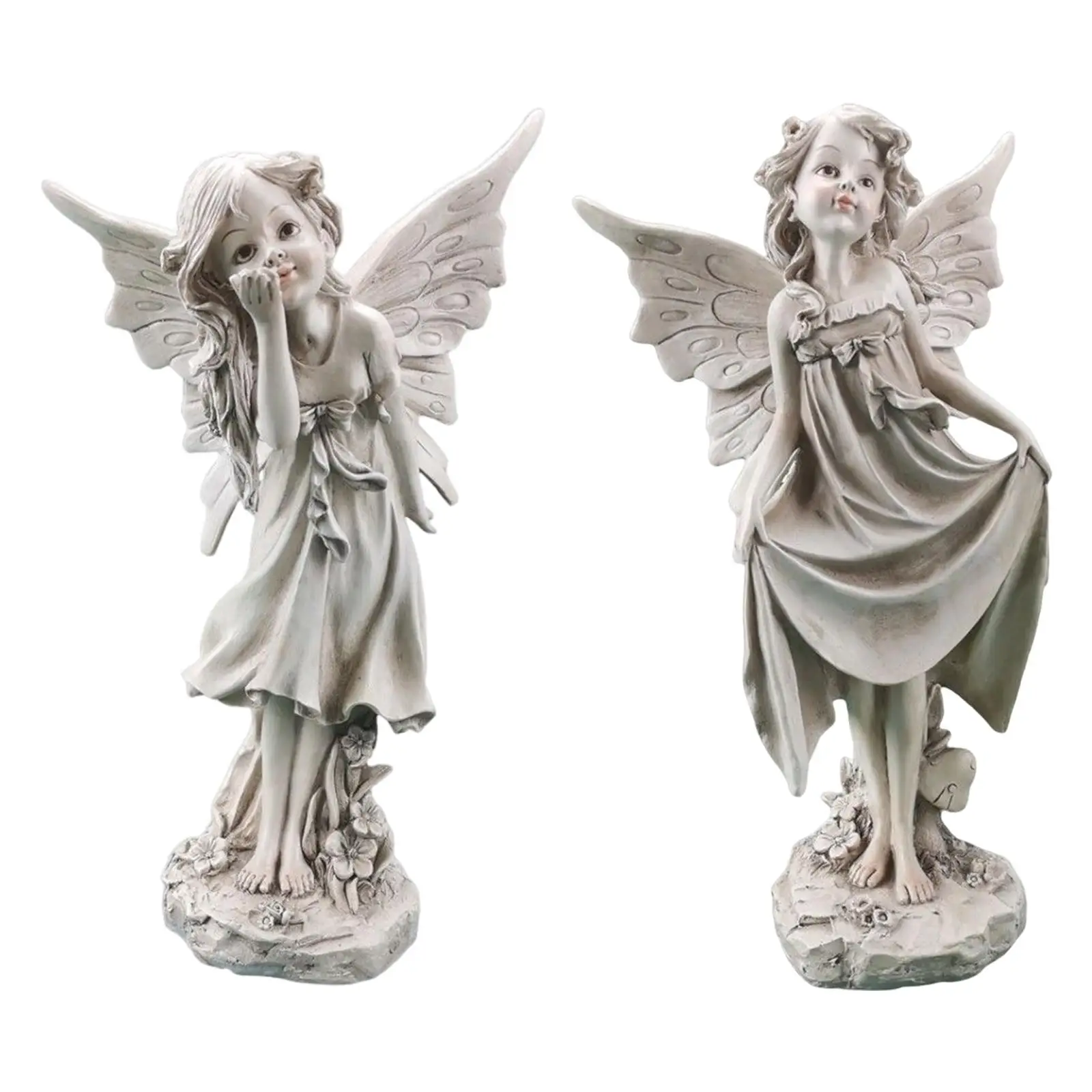 

Garden Fairy Statue Figurine Angel Girl Resin Home Charming Sculpture for Backyard Landscaping Art Craft Ledge Desktop