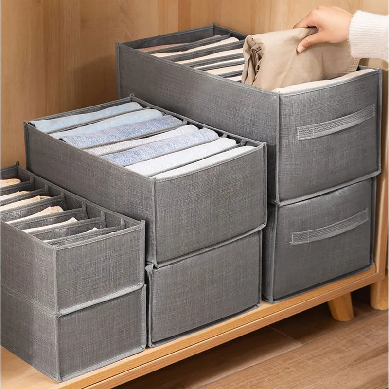 

Jeans Clothes Storage Organizer Basket Dormitory Wardrobe Drawer Storage Box Division Storage Folding Fabric Storage Box