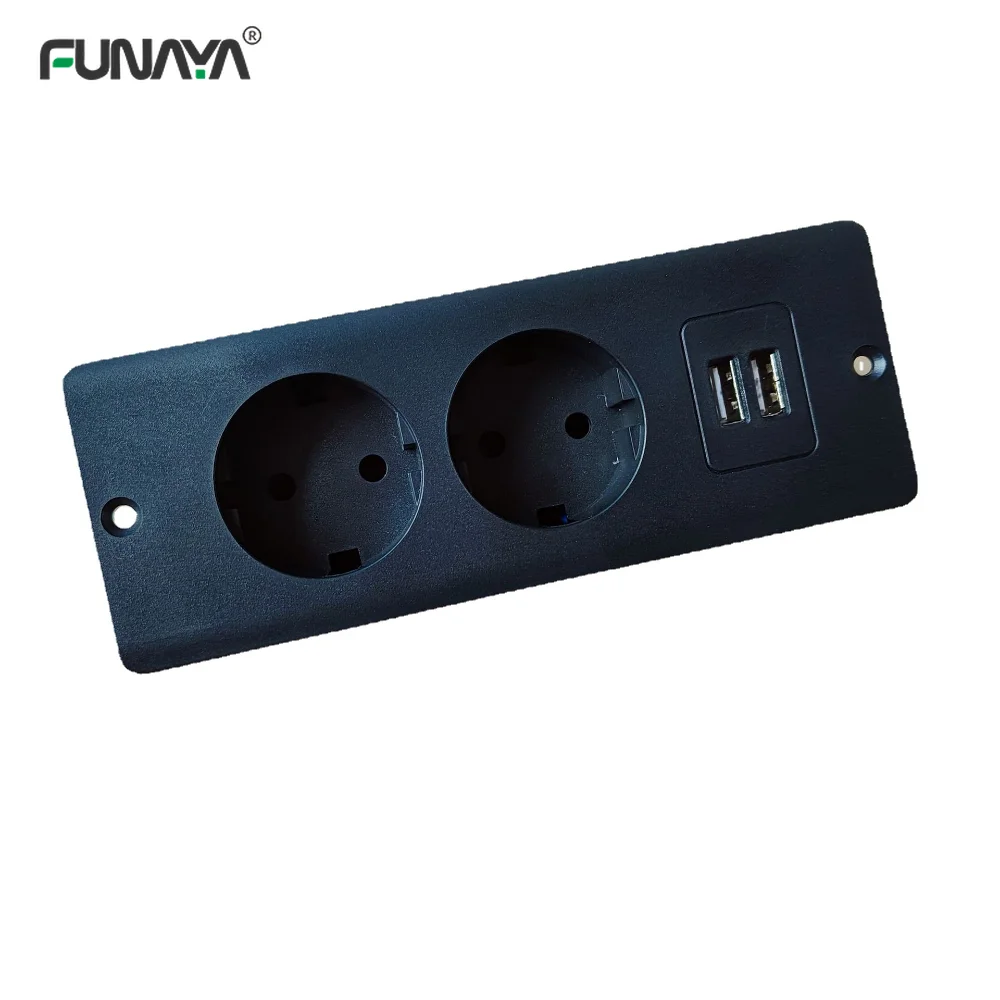 Настольные скрытые розетки с 2 евророзетками и 2 USB-портами, 5 В, 220 А переменного тока, 110, 4000 в, 16 А, Вт, встроенная настольная электрическая черная розетка для дома и офиса