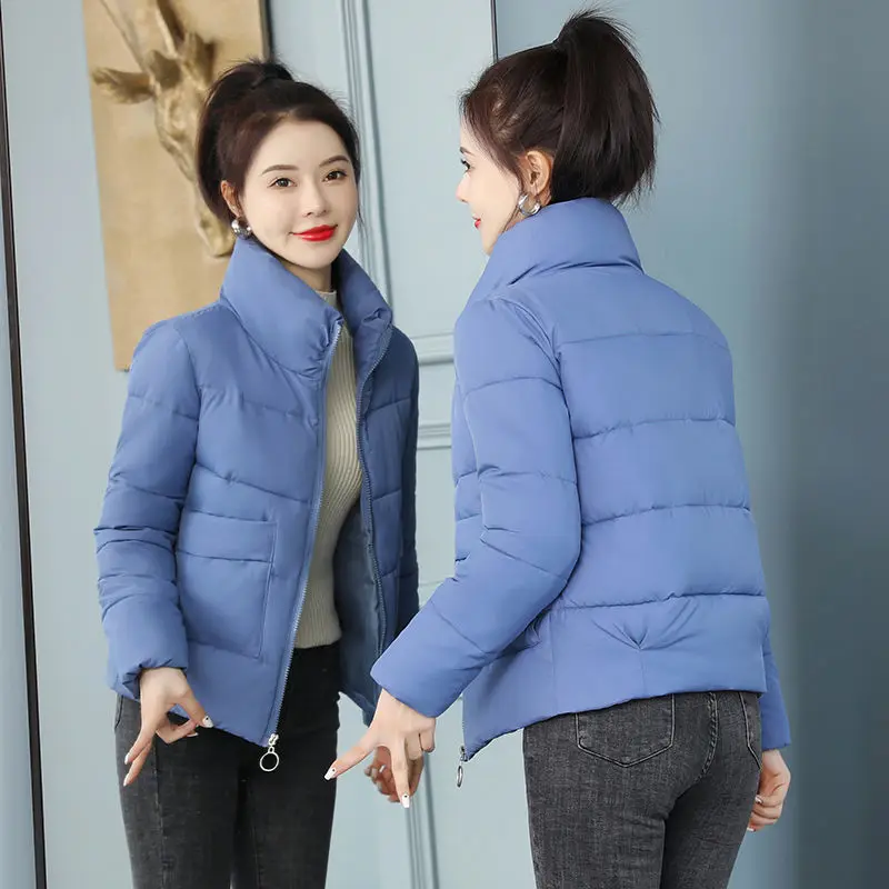 2023 New Winter Jacket Parkas Women Coat Stand Collar Loose Overcoat Female Fashion Thick Warm Cotton Padded Outwear C06