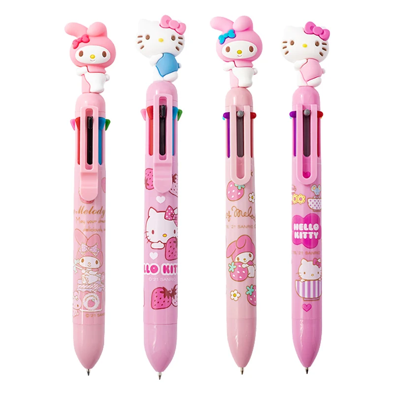 

Kawaii Sanrio Hellokitty Melody Multicolor Pen Gudetama Student Cartoon Cinnamorol Onpompurin Keroppi 8 Colors Kids Ballpoint