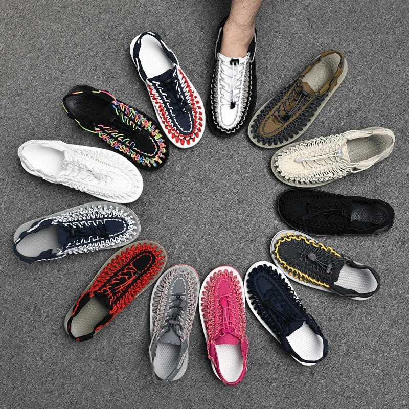 

Unisex Woven Sandals Summer Seaside Vacation Beach Shoes Outside Wear Casual Sandals Light and Comfortable Large Size 35-48