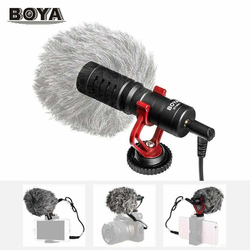 

BOYA BY-MM1 Microphone Cardioid Shotgun for iPhone Android Smartphone Canon Nikon Sony DSLR Camera Consumer Camcorder PC Mic