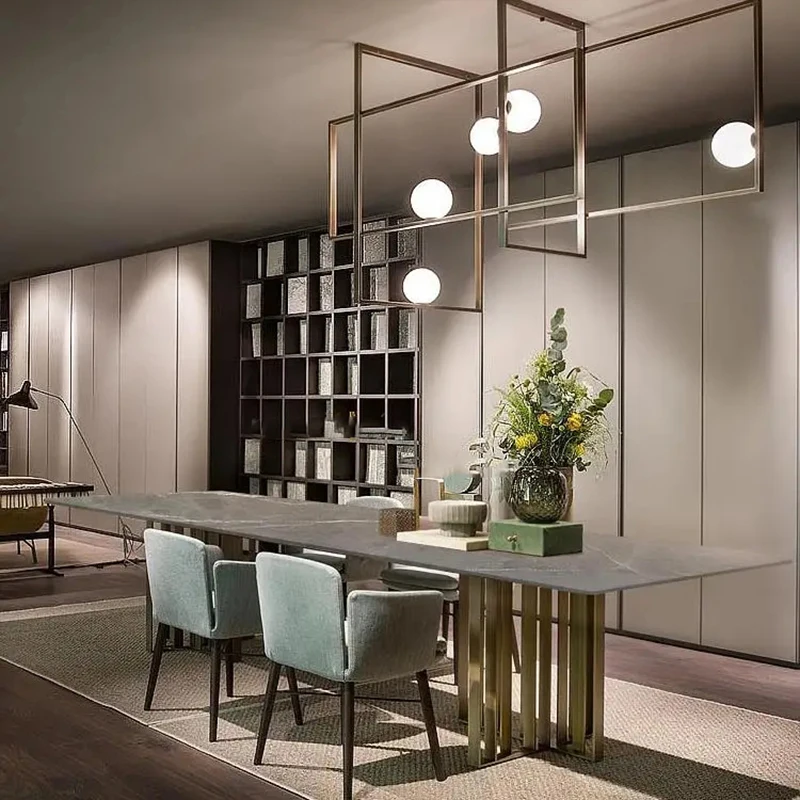 

Nordic Style Dining Table Kitchen Large Italian Modern Minimalist Table Conference Mesas De Comedor Garden Furniture Sets GM