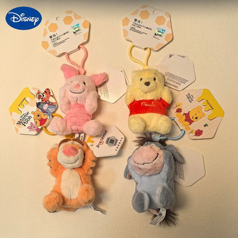 Фото Плюшевый брелок Disney с Винни-Пухом, Пиглетом и Тигром, милый кулон для сумки, кукла для украшения автомобиля, подарок для девочек и подруг, кавайный стиль №1