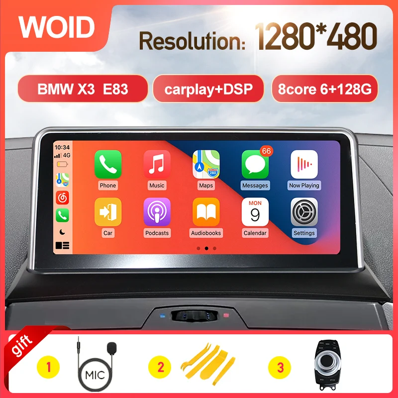 

Android10 System 8 Core 10.25"HD Auto Radio Car Multimedia Player For BMW X3 E83 2004 - 2012 Screen Video Carplay GPS Navigation