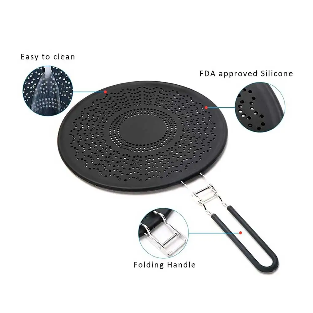 

Масляный разбрызгиватель из нержавеющей стали, сковорода, сетчатая Крышка для приготовления пищи, отпаривание, защита от слива, моющаяся Ск...