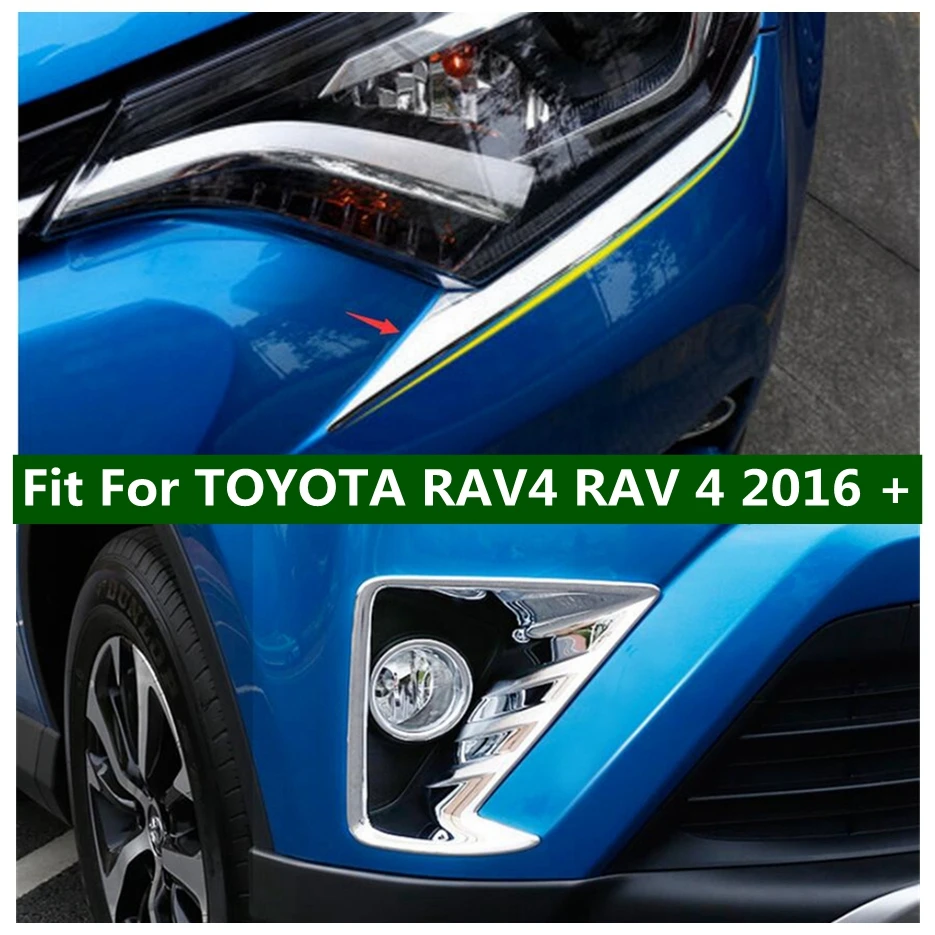 

Front Headlight Head Lights Lamp Eyelid Eyebrow Decoration Strip Foglights Cover Trim For Toyota RAV4 Rav 4 2016 2017 2018 ABS