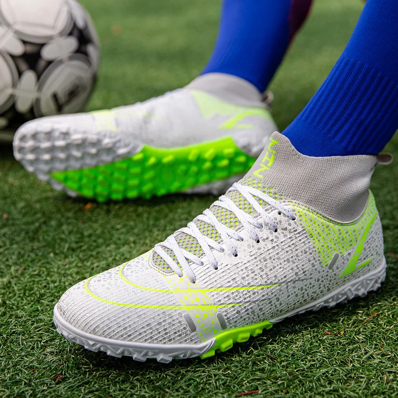 High Ankle Football Boots for Men Outdoor Soccer Shoes Turf Sneakers Waterproof Training Soccer Cleats Zapatos De Futbol