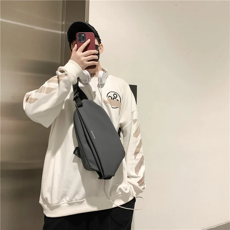 New Fashion Men's Large Capacity Simple Chest Bag Fashion Leisure One Shoulder Bag Multi Function Waterproof Shoulder Bag