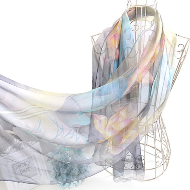 

40 Colors Square Floral Print Silk Scarf UV Resistant Elegant Women Outdoor Dress Coat Sweater Shirt Decorating Accessory