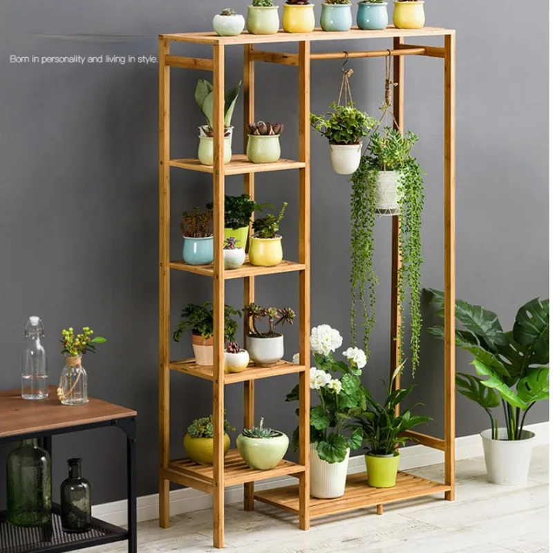 

Подвесные полки для растений, бамбуковые полки большой емкости для цветов, украшение для дикой природы