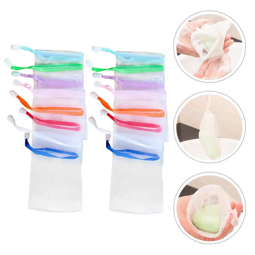 

Soapnet Mesh Saver Pouch Exfoliating Bubble Bagsfoaming Barmaking Sack Bars Scrubber Shower Pouches Double Layer Holders Holder