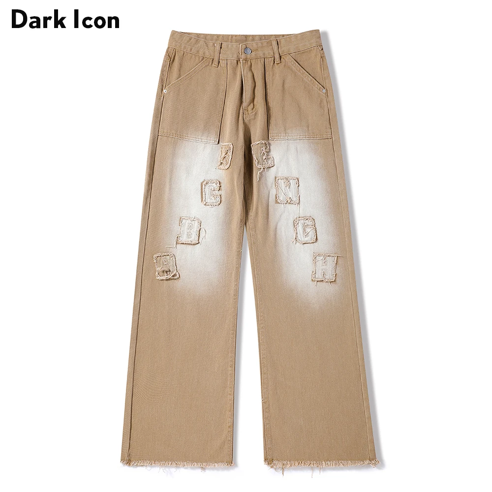 

Tie Dyeing Patches Denim Pants Men Straight Style Men's Jeans 2 Colors