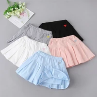 kids girls high waist pleated skirt summer casual kawaii a line plaid black tennis japanese school uniform mini skirts for girls
