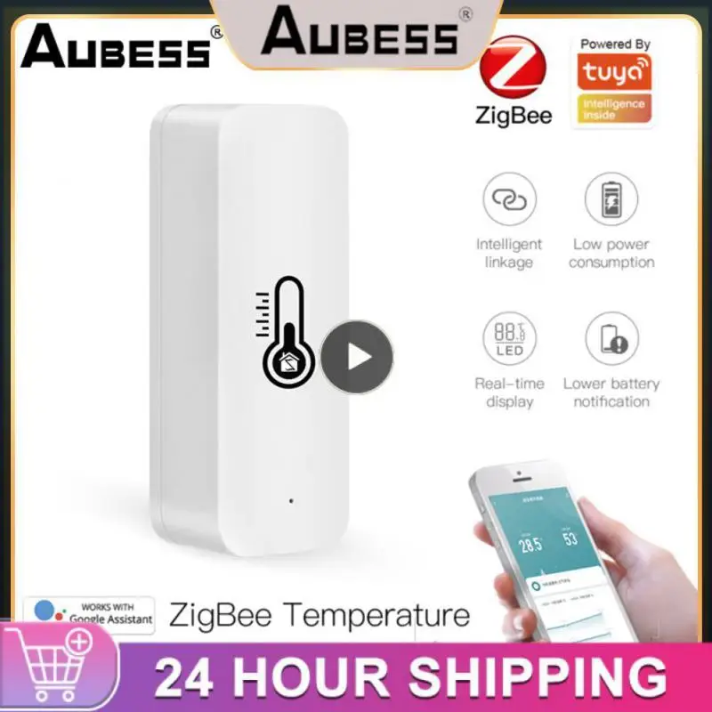 

Zigbee Temperature Sensor Battery Powered Mini Humidity Sensor App Control Smart Life Tuya App Real-time Detecter Hygrometer