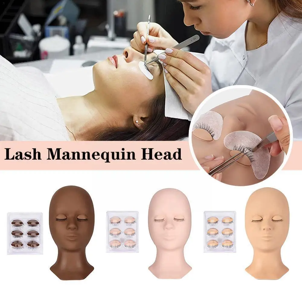 

Multifunctional Silicone Lashes Grafting Practice Head With Practice Reusable Eyelids Detachable 4 Makeup Model Board Eyes R8Z1