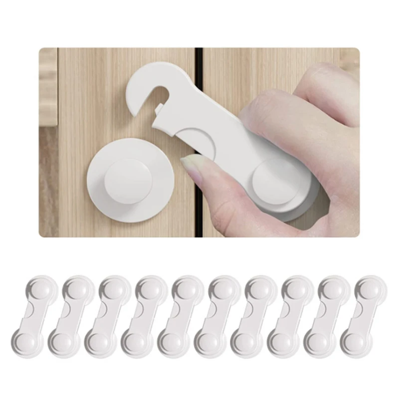 

10Pcs Child Safety Plastic Cabinet Lock Baby Protection From Children Safe Locks for Refrigerators Security Drawer Latches