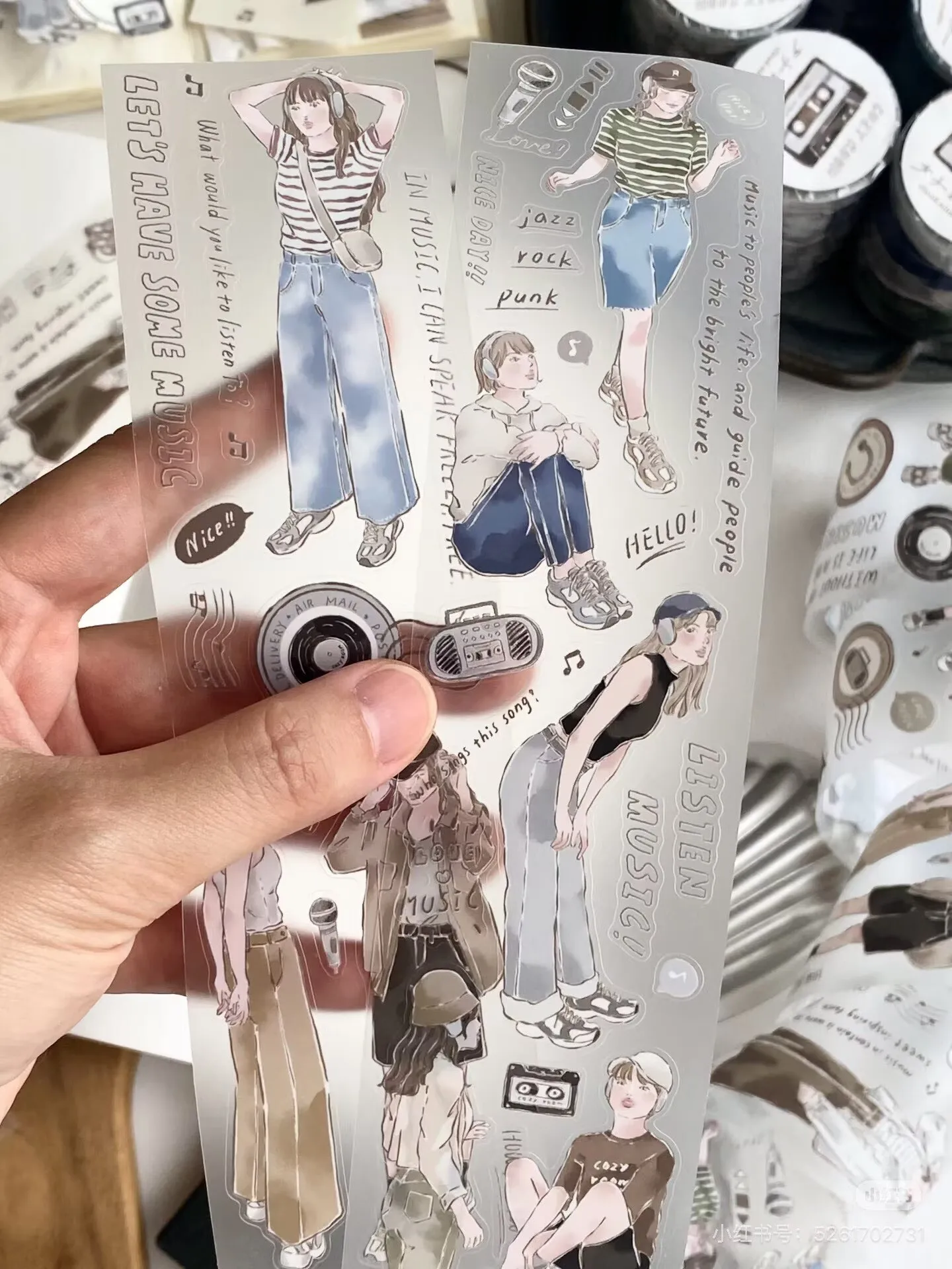 Декоративная наклейка Cloud Nine Studio Vintage Listening Music Girl Washi Tape для планировщиков, DIY-творчества, изготовления открыток и скрапбукинга (art.: 3920daa9dd9fb) - 3920daa9dd9fb