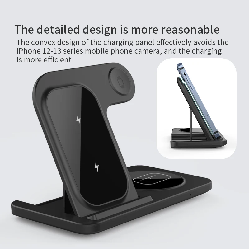 2022 15w 3 in 1 wireless charger induction charging stand for iphone 13 12 11 8 x xs xr airpods apple iwatch 6 7 charge station free global shipping