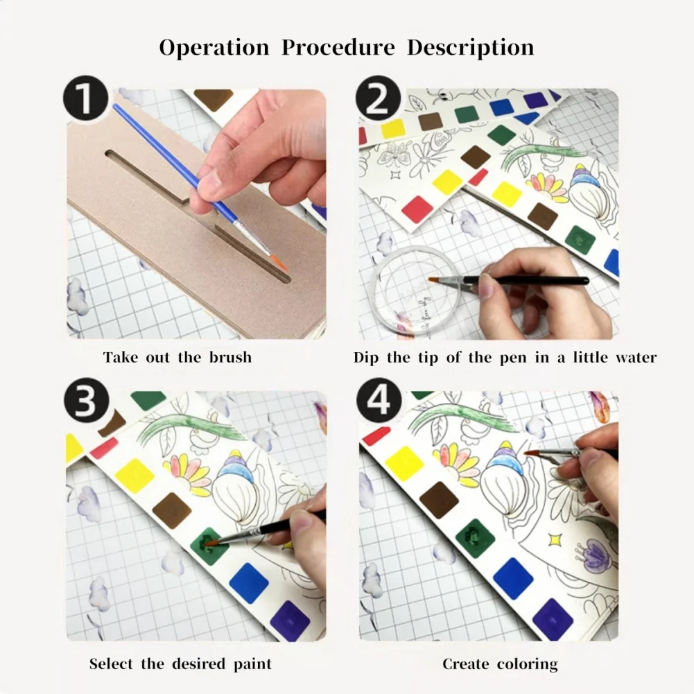Краски с водой книжки-раскраски для детей карманный набор акварельной живописи