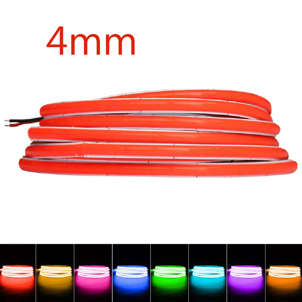 

DC 12V 24V COB LED Strip Lights Super Thin 4mm for Room Decor Wall Car Frame 480LEDs/m Blue/Pink/Red/White/Green LED Tape Ribbon