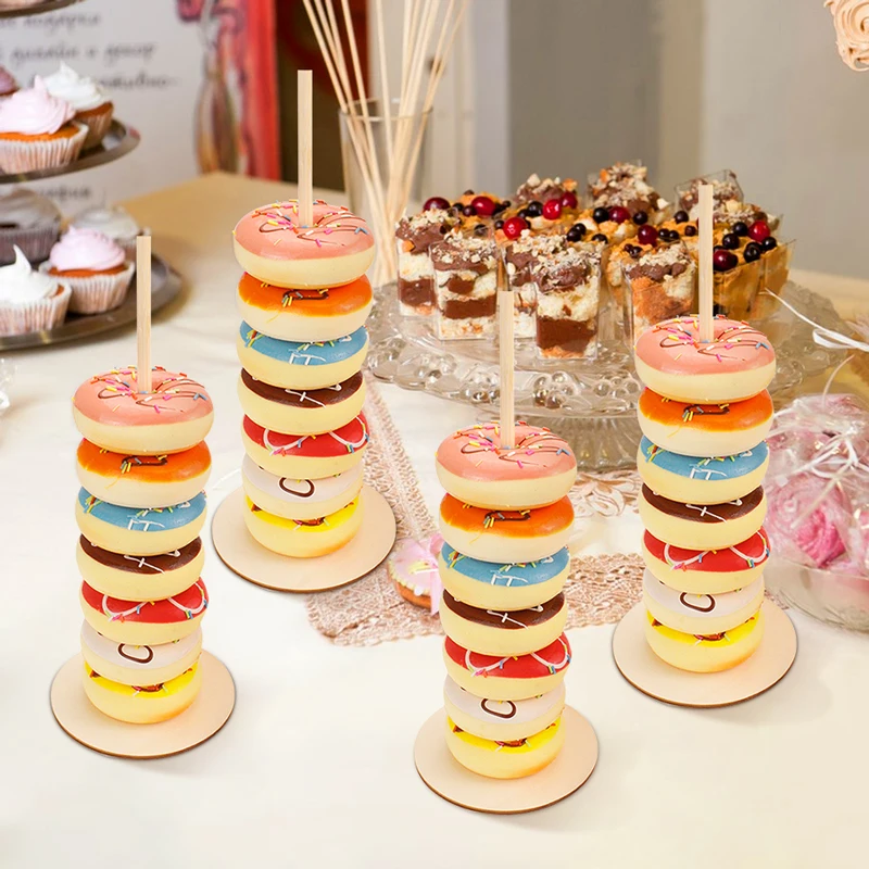 YOMDID 4 шт. свадебные украшения деревянная подставка для пончиков настенный