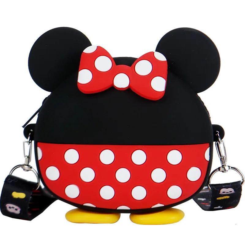 

Kawaii 3D мини-сумка через плечо Диснея Микки Минни Маус Водонепроницаемая силиконовая мультяшная Аниме Сумка для маленьких девочек детские подарки