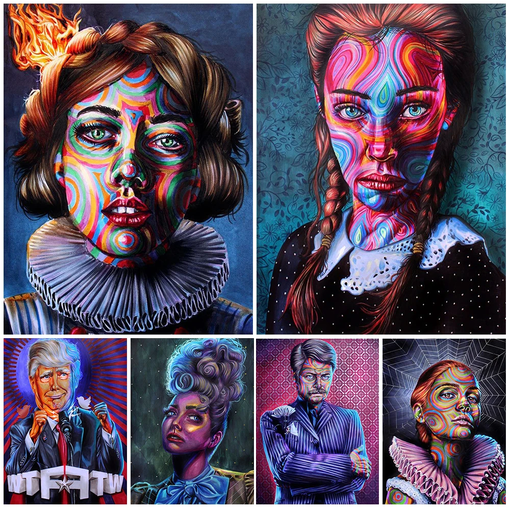 

Abstract Famous Portrait Face Painting Nordic Poster Wall Pictures For Living Room Wall Art Canvas Painting Home Decor Unframed