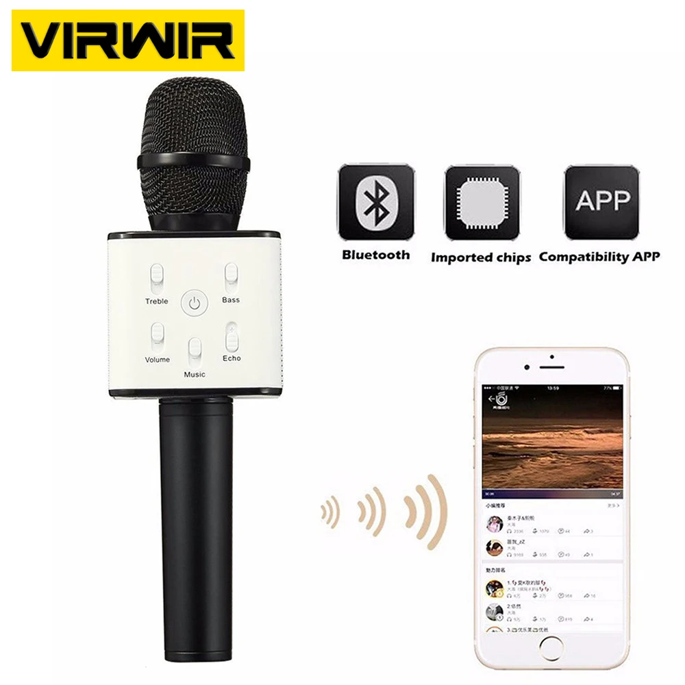 

MINI Portable Wireless Karaoke Microphone Bluetooth Compatibility Handheld Speaker Microphone Home KTV Mic For YouTubers Tik Tok