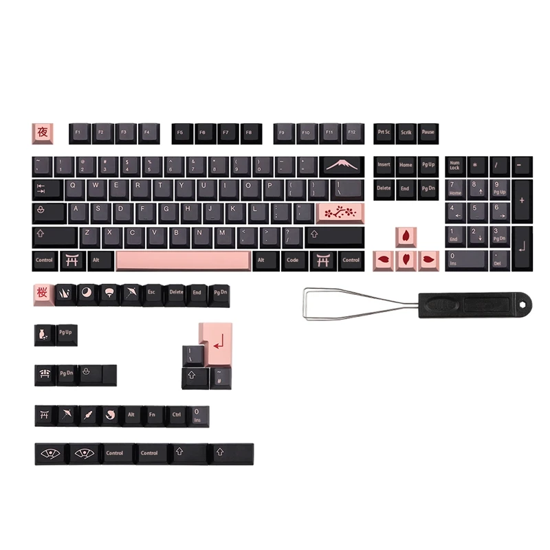 

Колпачки клавиш NightSakura 136 для клавиатуры Dz60/RK61/64/Gk61/68/75/84/87/96/980/104/108 клавиатуры Gmk