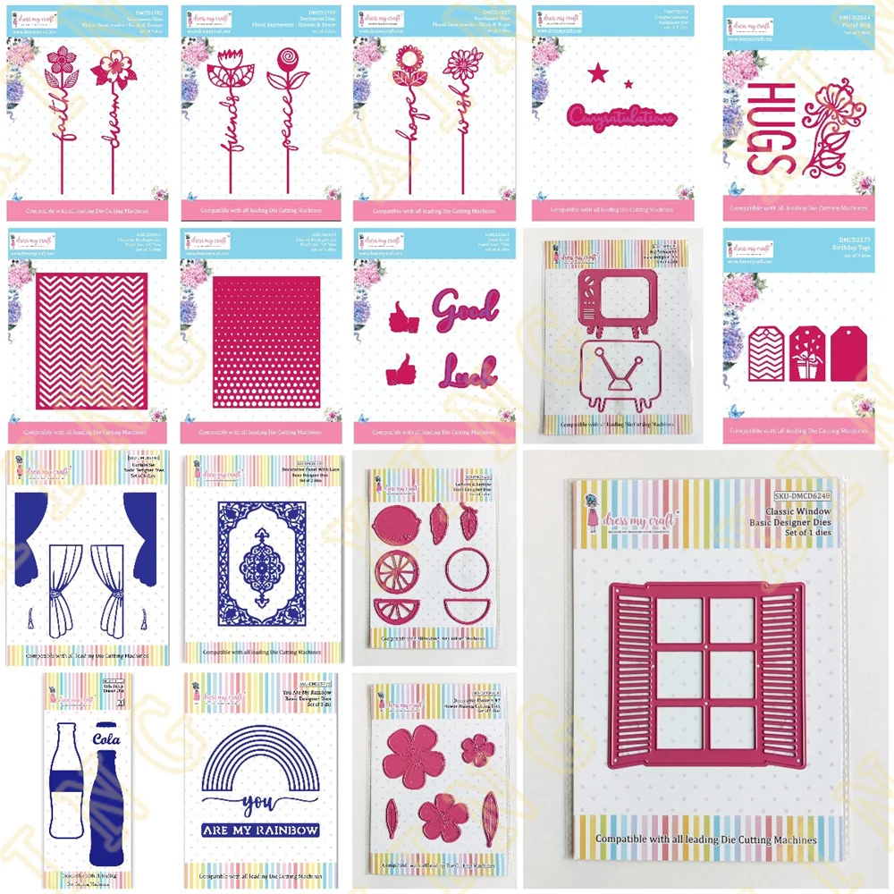 

Rainbow Flowers Lemons New Metal Cutting Dies Scrapbook Diary Decoration Stencil Embossing Template DIY Greeting Card Handmade