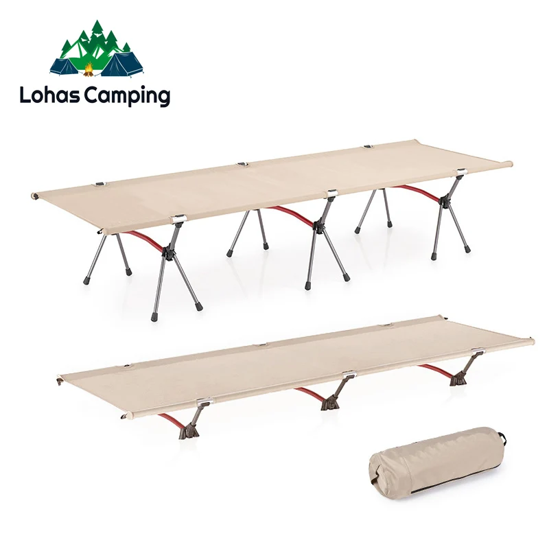 

Lohascamping Outdoor Camping Cot Ultralight Portable 7075 aluminum alloy High-low dual-purpose folding Sleeping Bed for hiking