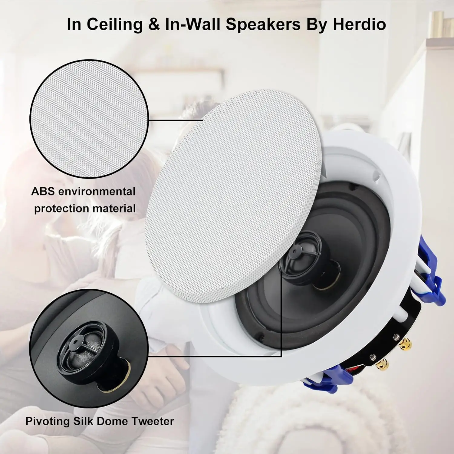 Потолочные Bluetooth-колонки Herdio 5 25 дюйма максимальная мощность 600 Вт