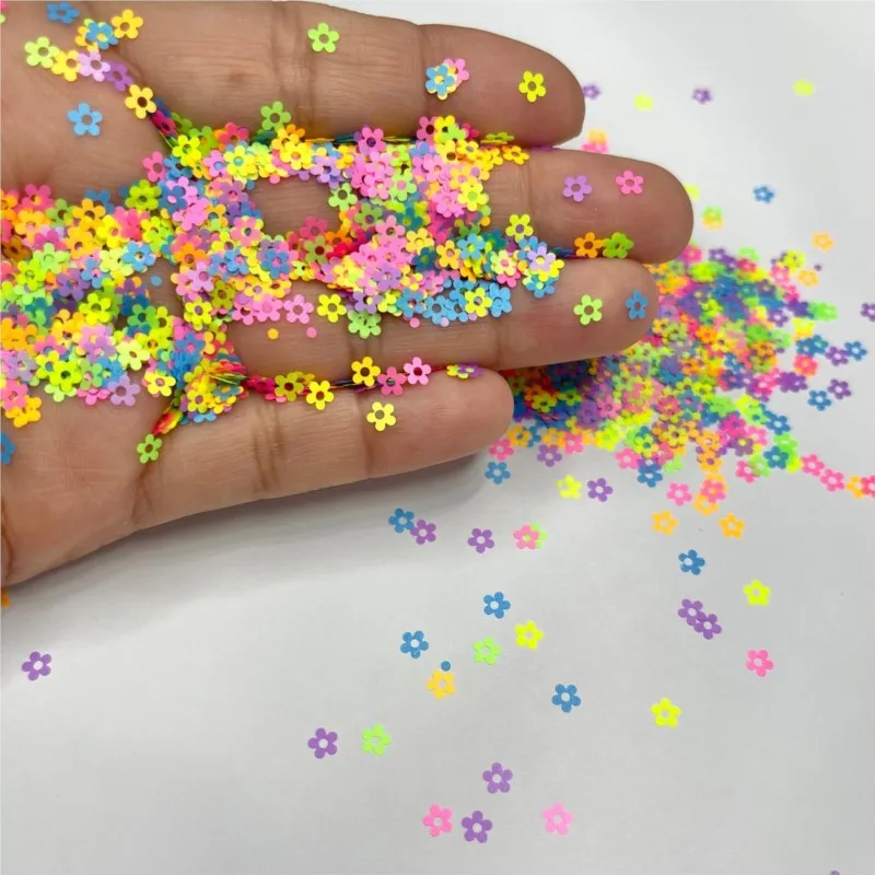 3mm Kawaii Neon Rainbow Heart Mix Glitter Chunky Mix - Neon glitter Nail Art Decoden 50 grams Neon Stars & Moon glitter images - 6