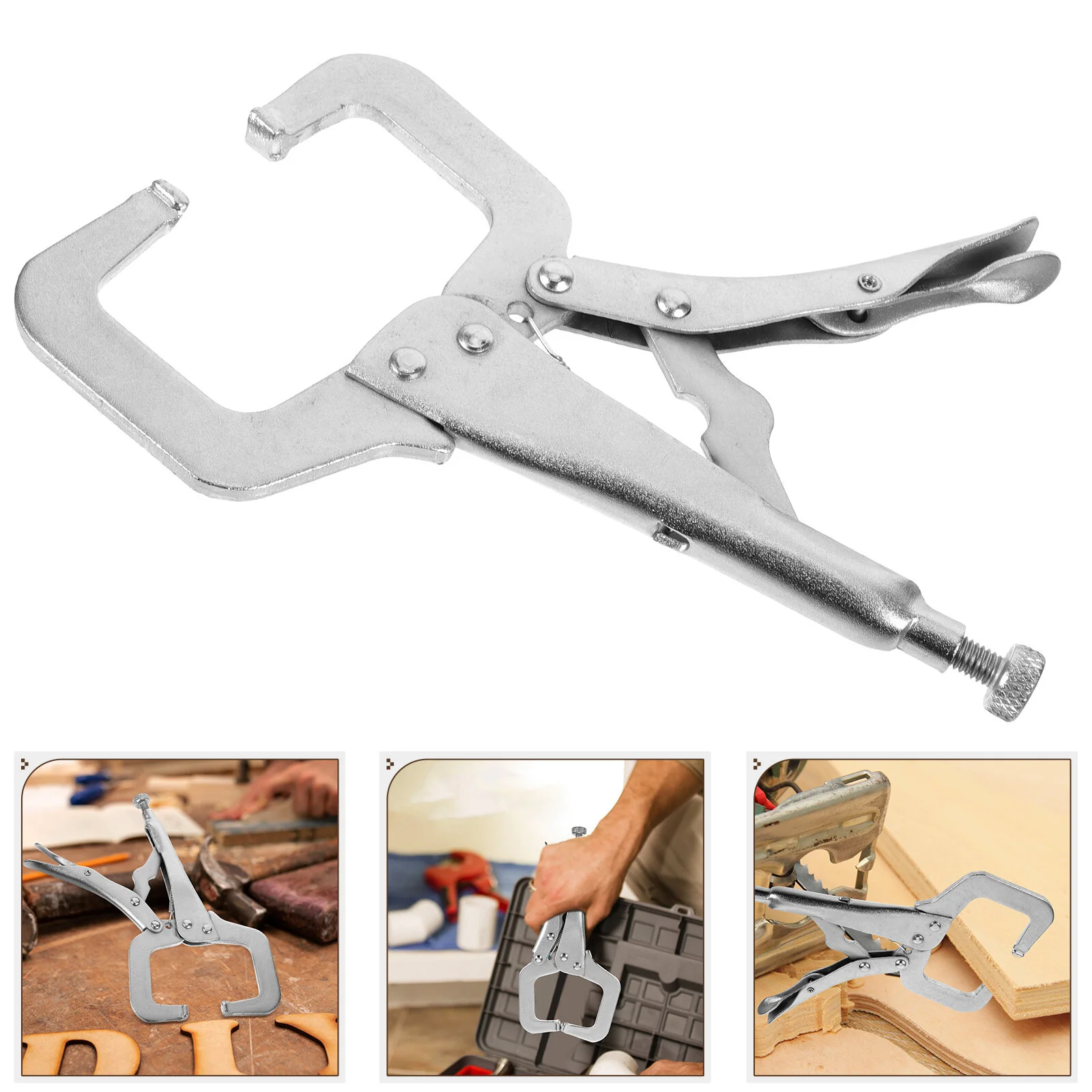 

6 Inch Heavy Duty Locking C-Clamp Face Clamp Steel Locking C-Pliers Vise Grips Locking Plier Wrench Welding Steel Wood Clamp