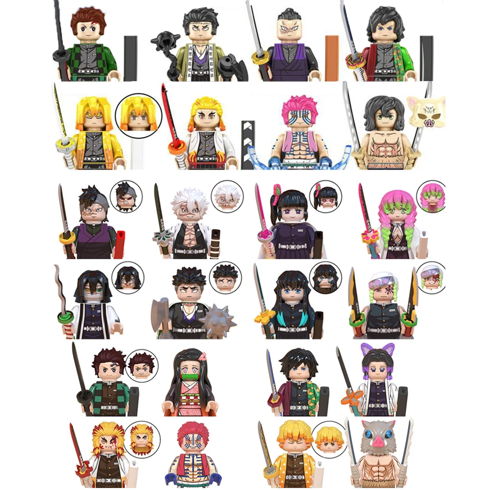 

Mini Blocks Demon Slayer Assembling Doll Anime Figures Tanjirou Nezuko Inosuke Giyuu Kyoujurou Action Toy Figure Blocks