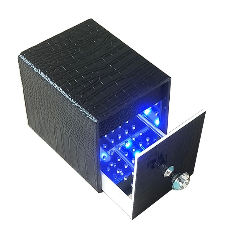 Dust-proof Blue Light Storage Box Case for Nail Makeup Tools Nail Art Drill Bits Tool Manicure Household Nail Art Artist