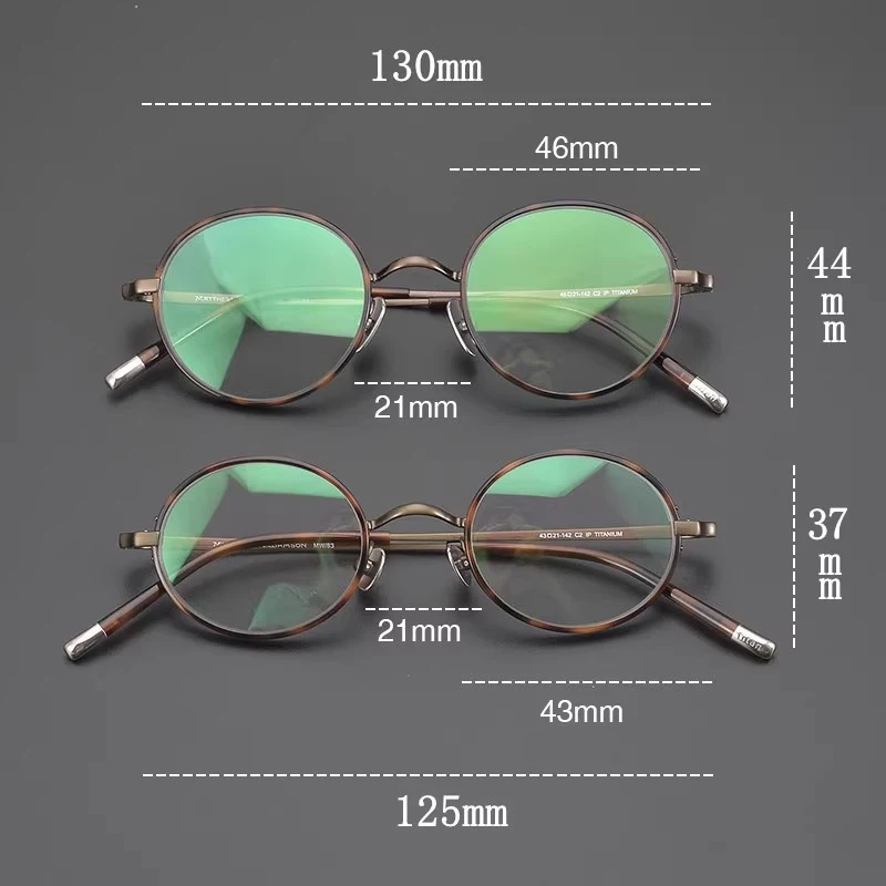 Rockjoy Small Round Titanium Eyeglasses Frame Male Women Bronze Tortoise Glasses Men Anti Blue Light Spectacles Prescription