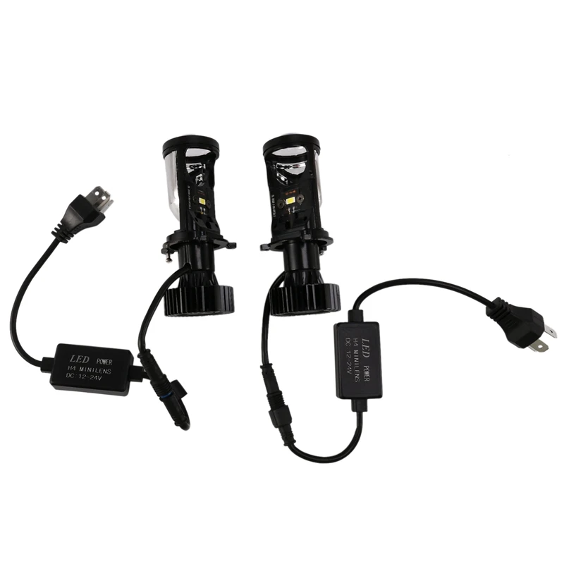 

2PCS/Set H4 9003 Hi/Lo Beam LED Mini Projector Lens Car Styling Headlight Bulbs Automobile Lamp 8000LM Focused Light Y6