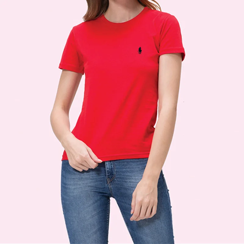 

Solid Color Small Horse T-Shirt Polo Woman Short Sleeve Women's Tops Tees Lady Pony T Shirts
