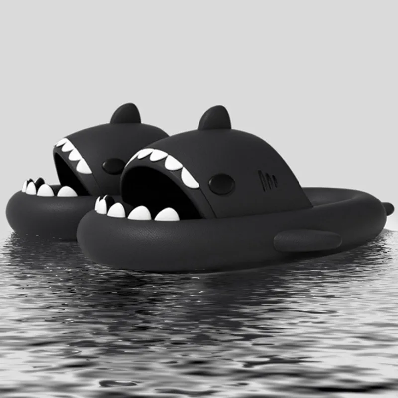 

Cool Shark Slippers 4cm Platform Women Men Indoor Bathroom Slides Couples Summer Shoes Soft Eva Female Male Beach Flip Flops