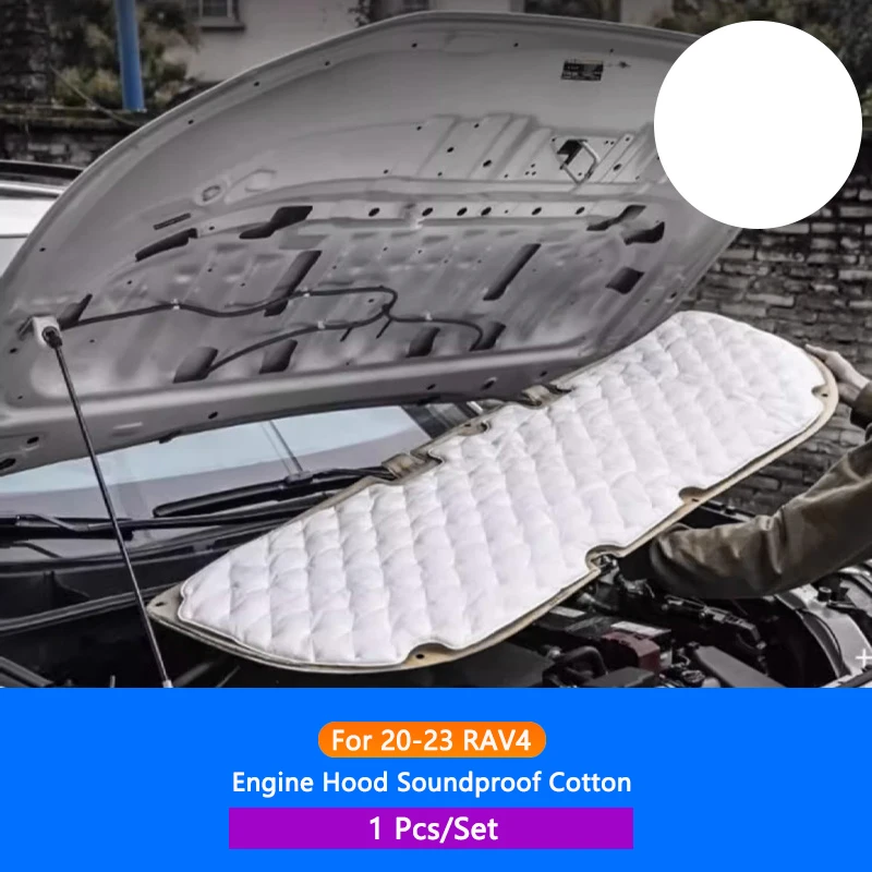 QHCP автомобильные двери капот двигателя звукоизоляционная накладка хлопок багажник автомобиля звукоизоляционный хлопковый коврик накладки для Toyota RAV4 2020-2024 аксессуар