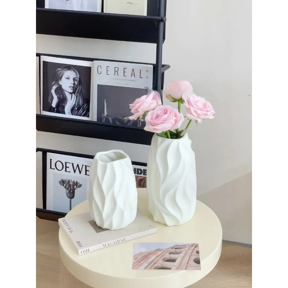 Ветровая ваза крем Ins керамическое украшение Цветочная композиция с поднятой