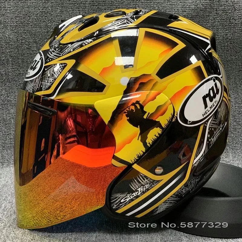

ECE Approved Half Face Helmet Golden Sword Bodyguard Motorcycle Helmet Men And Ladies Helmet Top ABS Material
