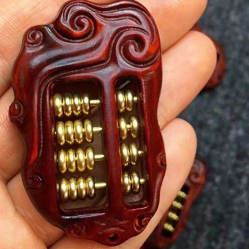 

Small leaf rosewood wishful abacus man hand piece car pendant decoration wooden handicrafts wood carving home decor sculpture