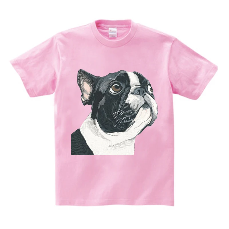 

2022 New Kids T Shirts Cartoon Dog Summer Cute Puppy Print Children Clothes Kids T-shirt White Pure Cotton Boys Short Sleeves